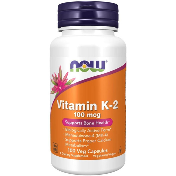  Now Foods Vitamin K-2 100mcg 100 Veg Capsules 