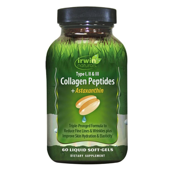 Irwin Naturals Irwin Type I, II, & III Collagen Peptides w/Astaxanthin 60 Soft Gels 